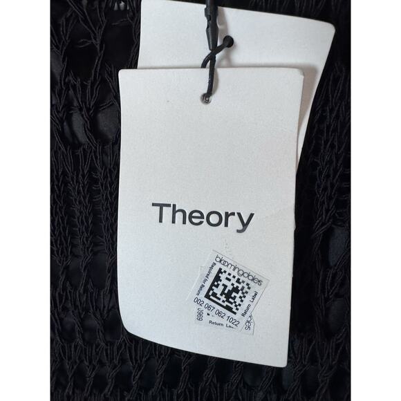 Theory Lace St Midi Dress Womens Medium Jet Black Tissage New MSRP $395 - Picture 9 of 16